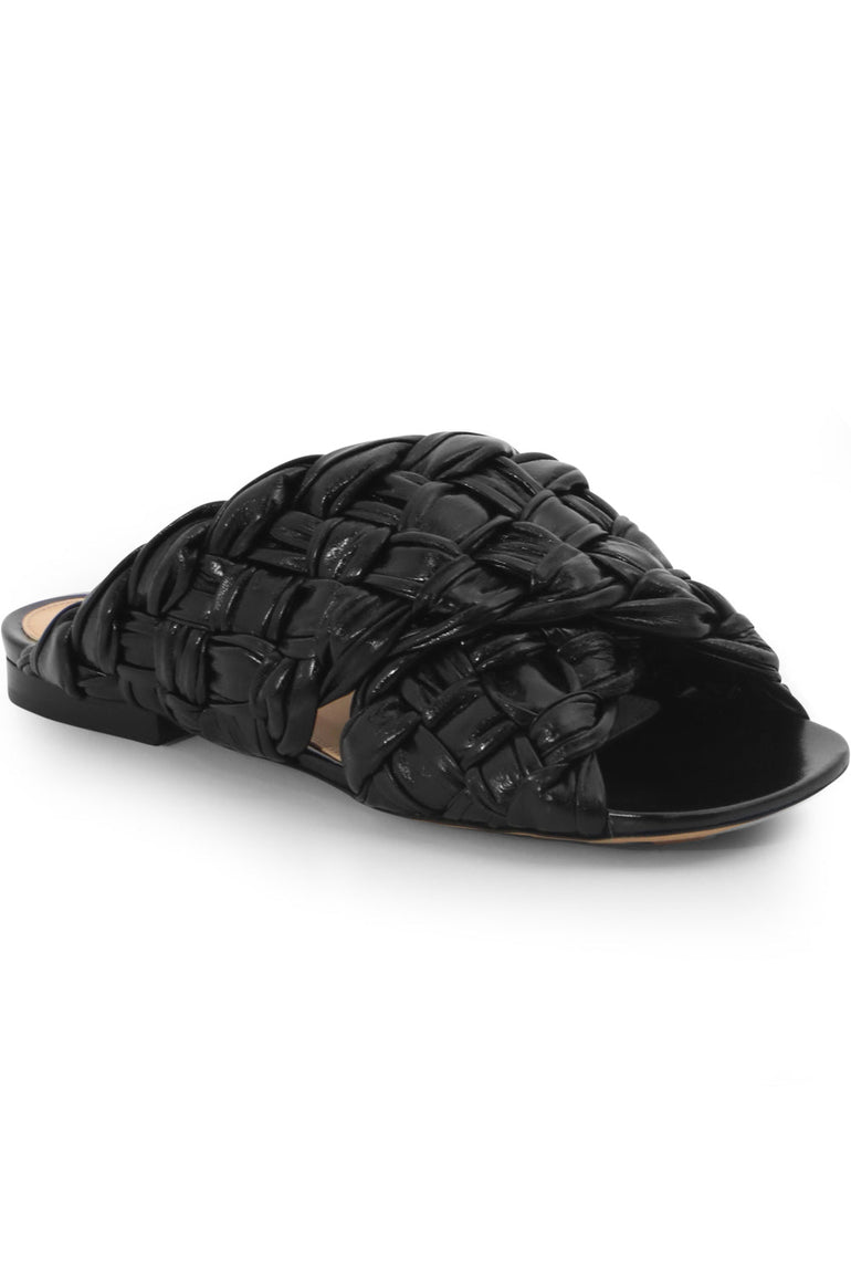 BOTTEGA VENETA SHOES BOARD FLAT SLIDES BLACK