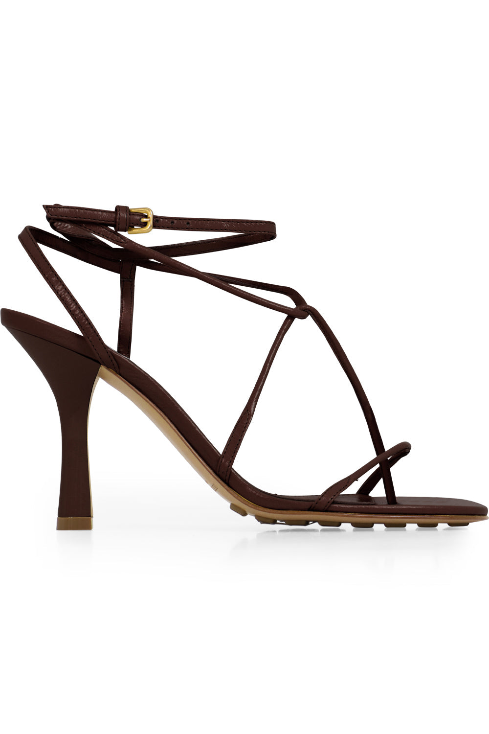 BOTTEGA VENETA SHOES LINE SANDALS 90MM CHOCOLATE