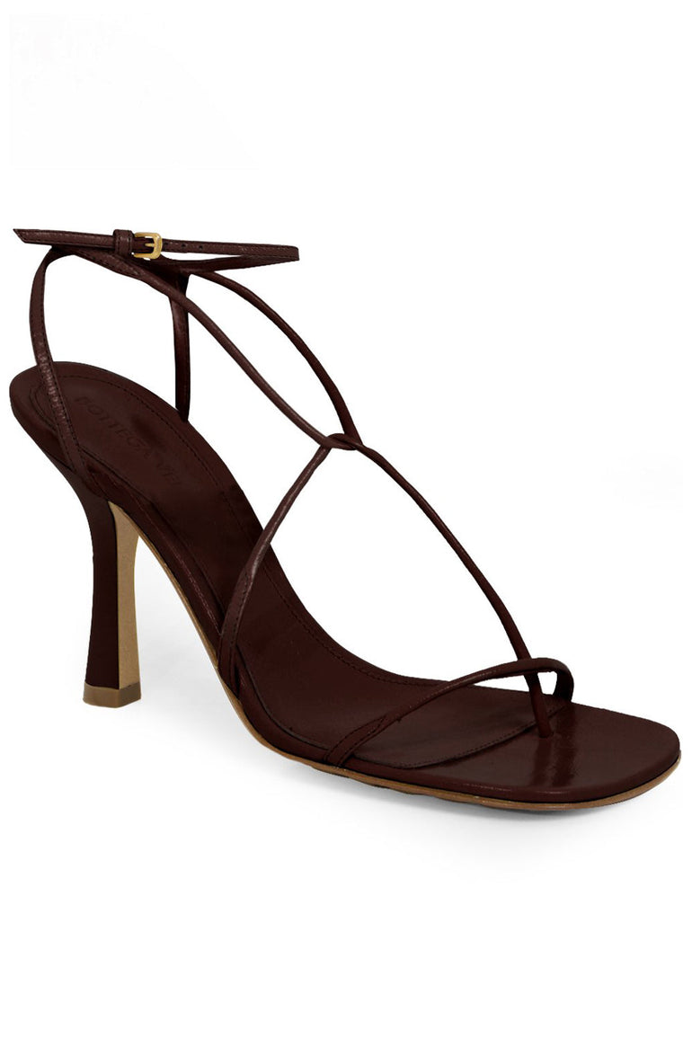 BOTTEGA VENETA SHOES LINE SANDALS 90MM CHOCOLATE
