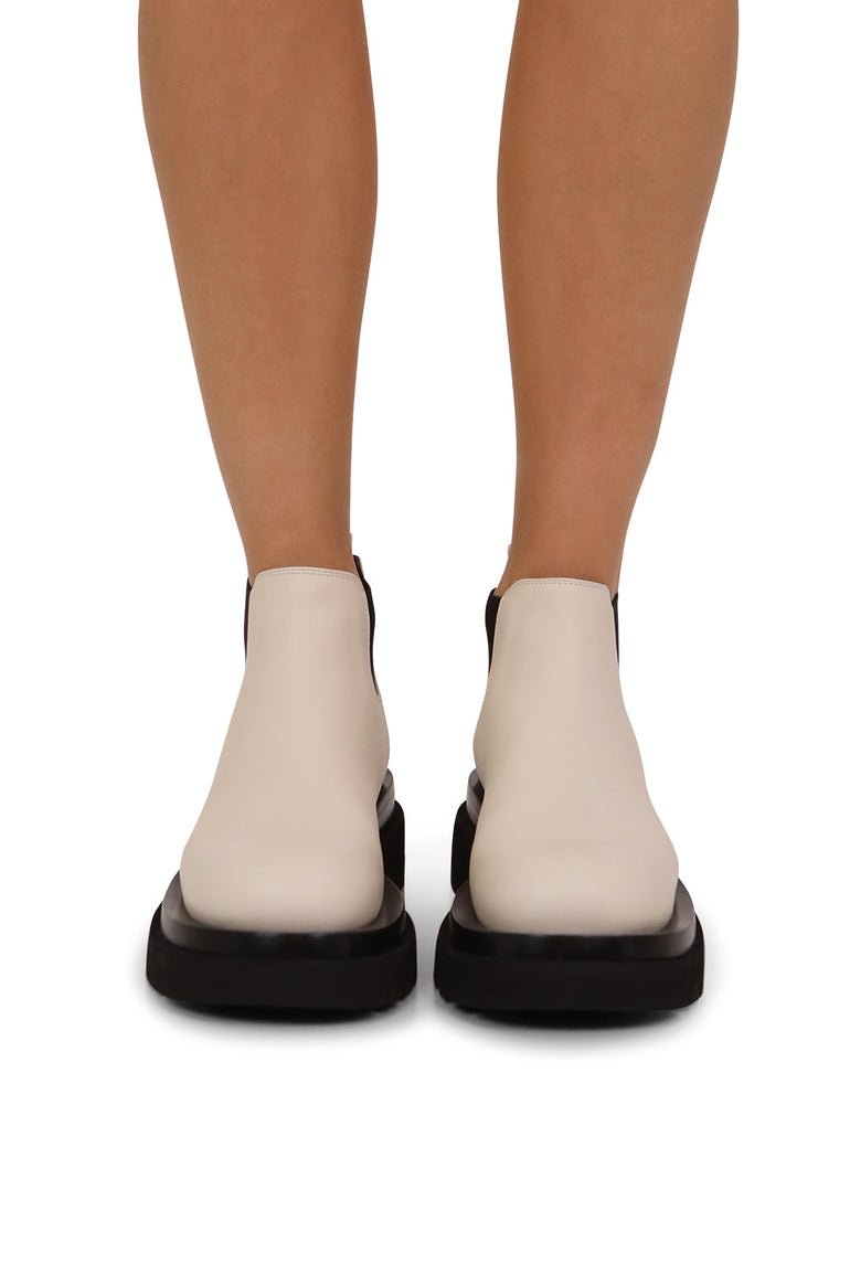 BOTTEGA VENETA SHOES LUG ANKLE BOOTS 55MM SEA SALT