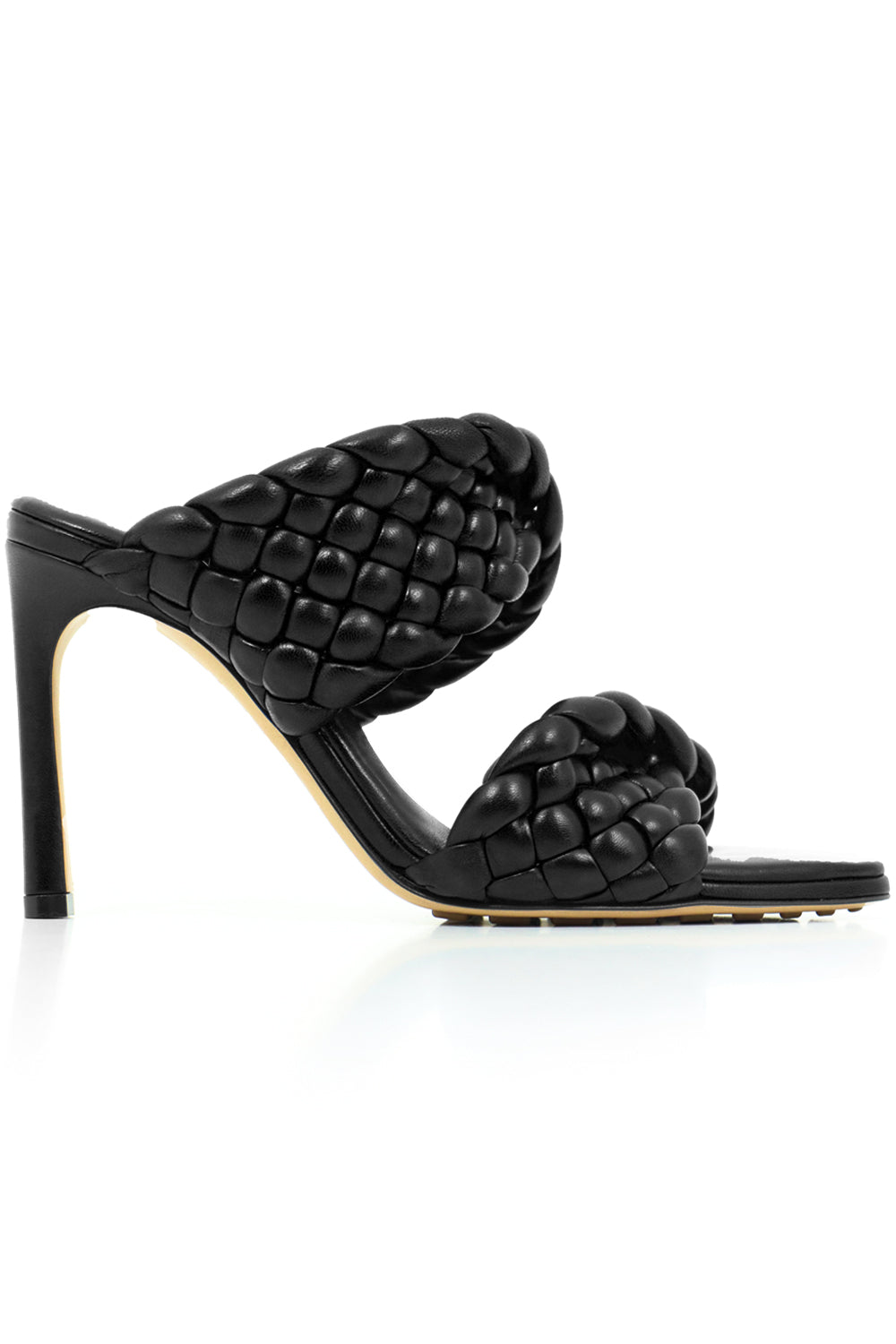 BOTTEGA VENETA SHOES PADDED CURVE SANDAL 90MM  BLACK