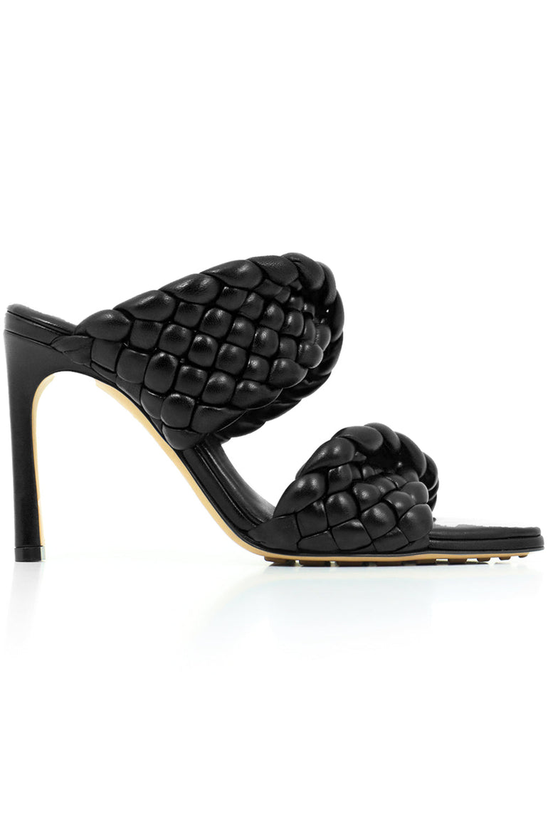 BOTTEGA VENETA SHOES PADDED CURVE SANDAL 90MM  BLACK