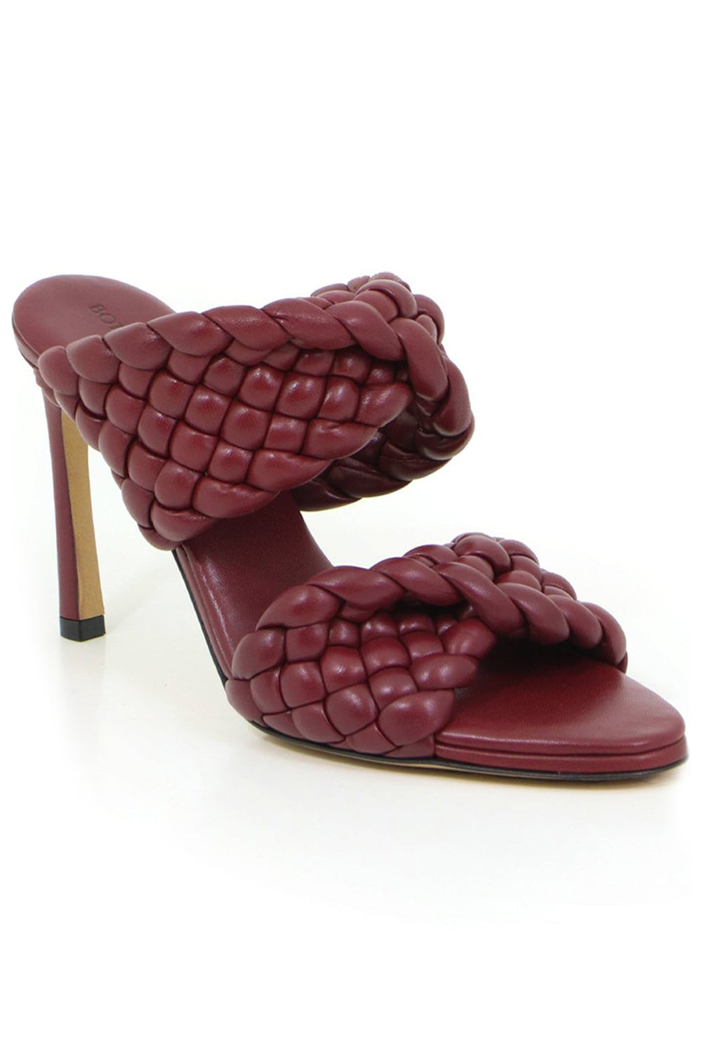 BOTTEGA VENETA SHOES PADDED CURVE SANDAL 90MM BORDEAUX
