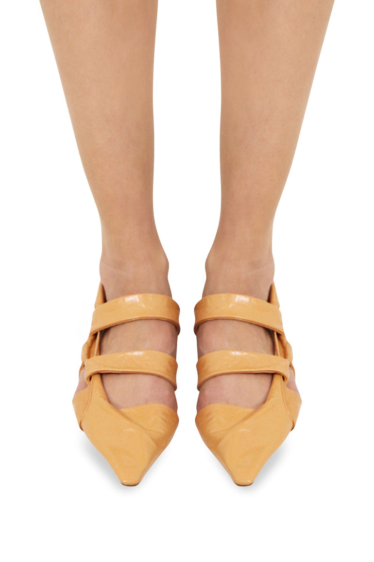 BOTTEGA VENETA SHOES POINT TWISTED STRAP 30MM SLINGBACK | CLAY