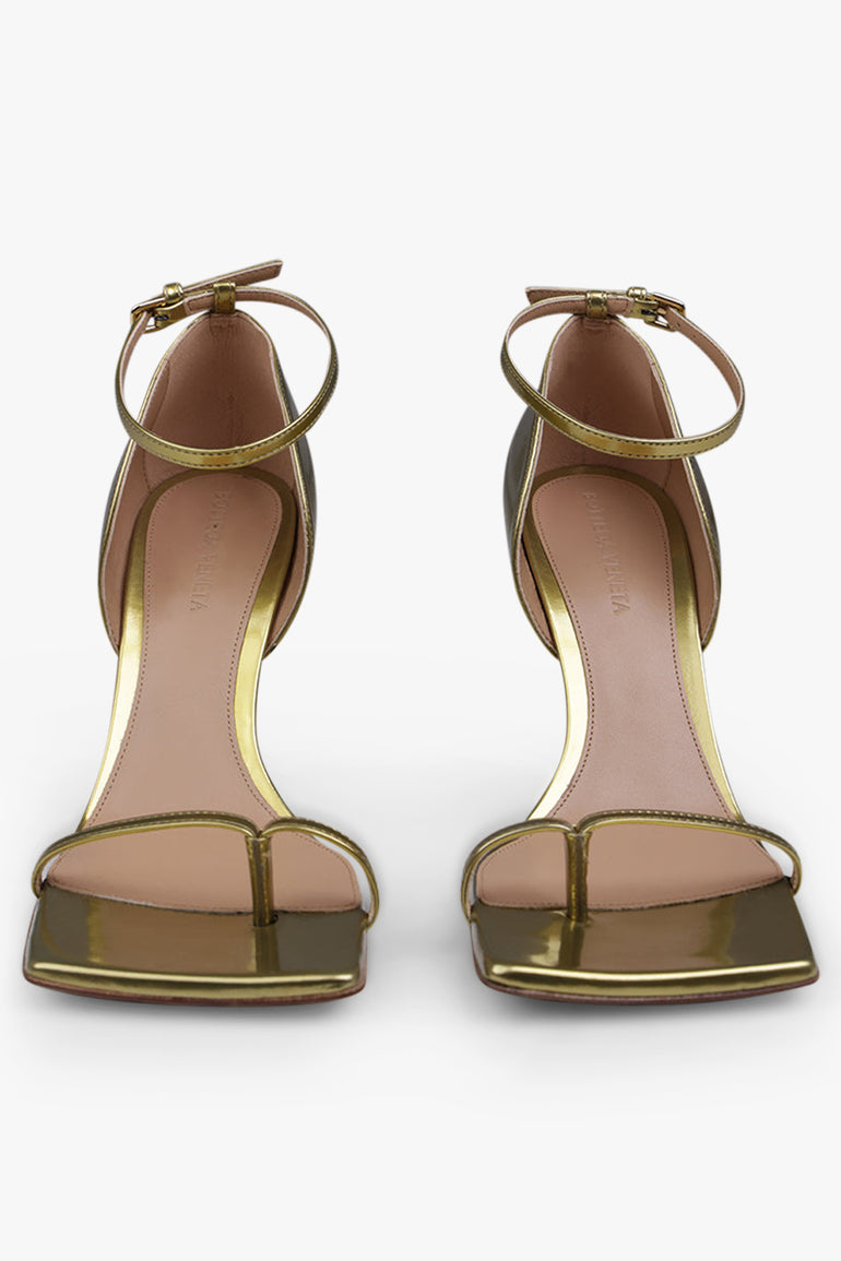 BOTTEGA VENETA SHOES Stretch Ankle Strap 90mm Heel | Gold