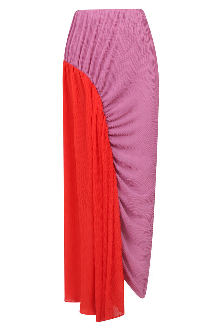 BROGGER RTW NOA RUCHED SKIRT | PINK/RED