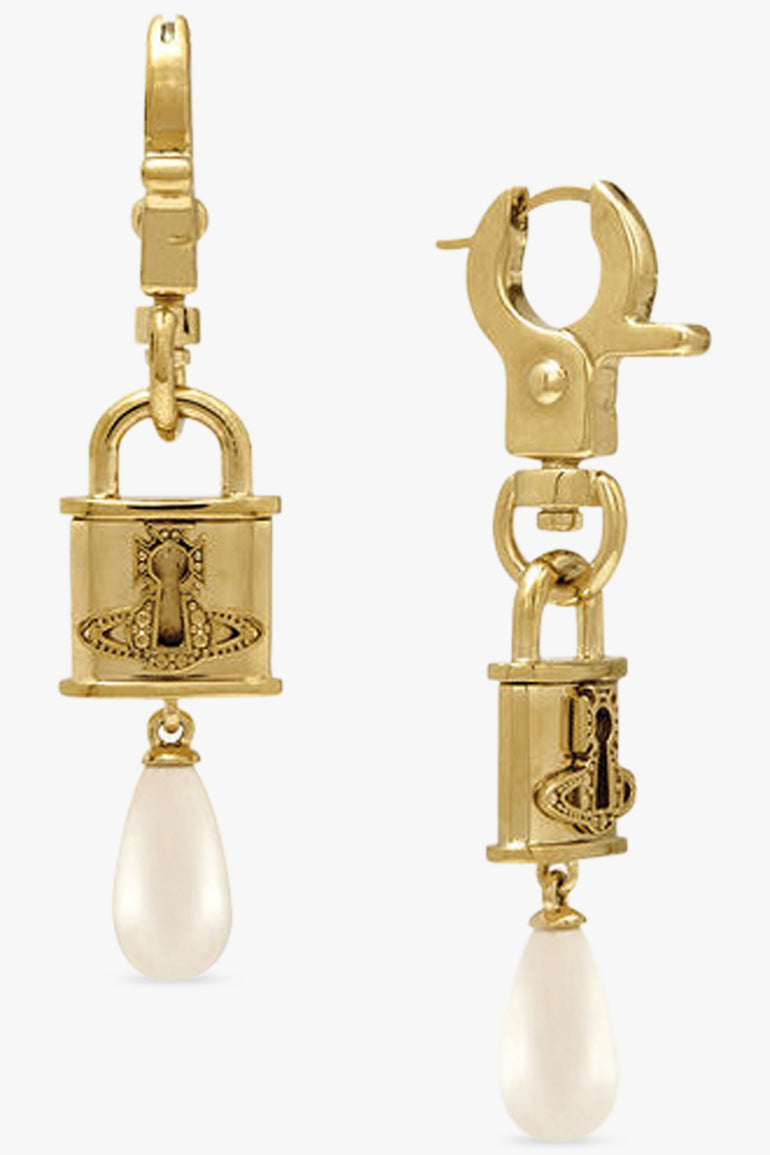 VIVIENNE WESTWOOD JEWELLERY GOLD / White/Gold Celestia Small Earrings | White/Gold