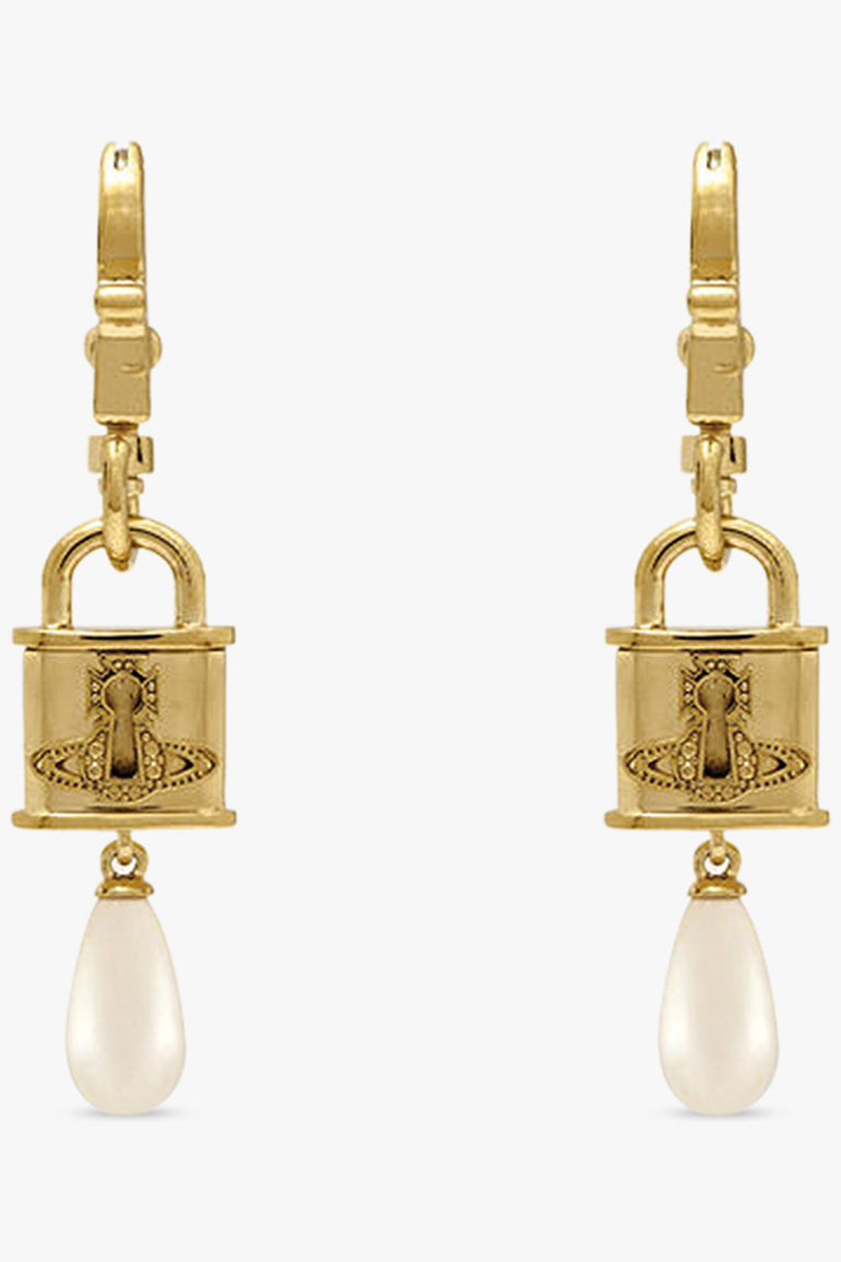 VIVIENNE WESTWOOD JEWELLERY GOLD / White/Gold Celestia Small Earrings | White/Gold