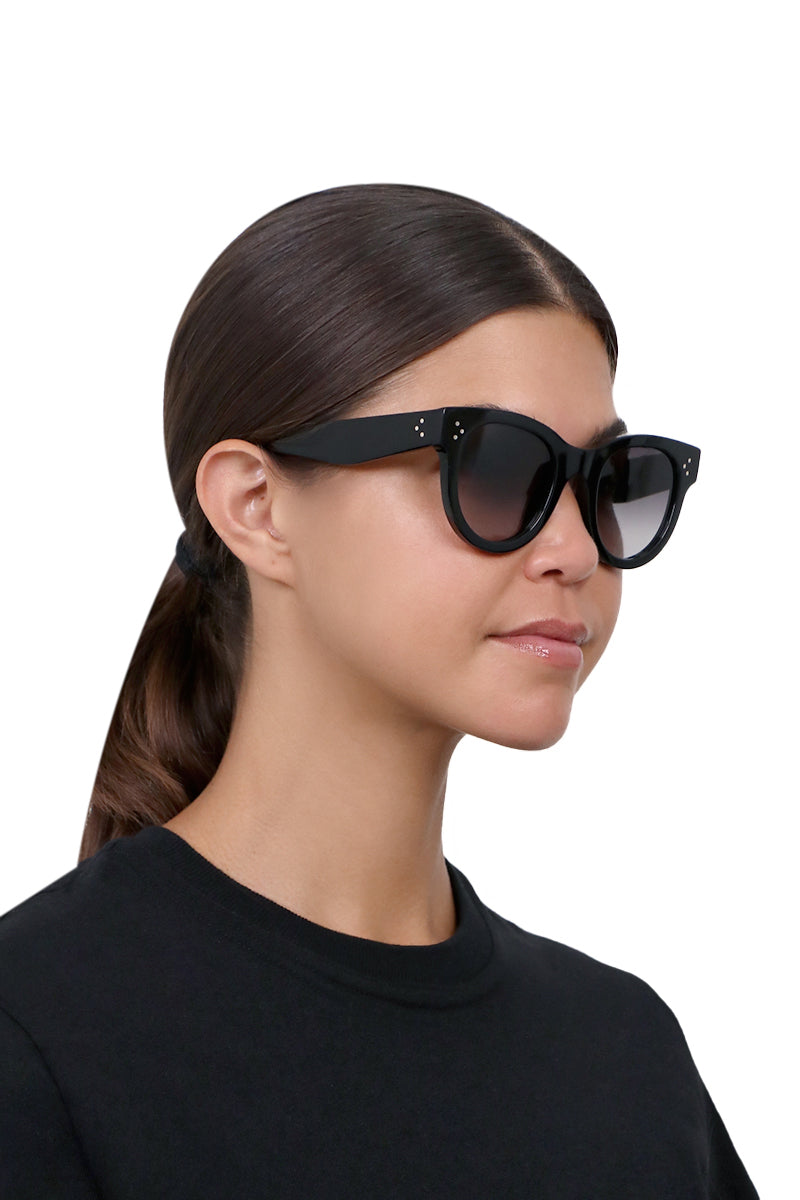 CELINE ACCESSORIES BLACK CL4003IN ROUND SUNGLASSES | BLACK/GREY