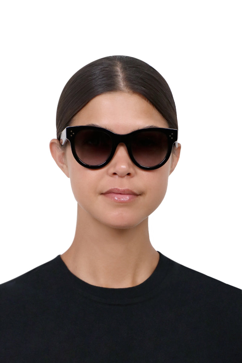 CELINE ACCESSORIES BLACK CL4003IN ROUND SUNGLASSES | BLACK/GREY