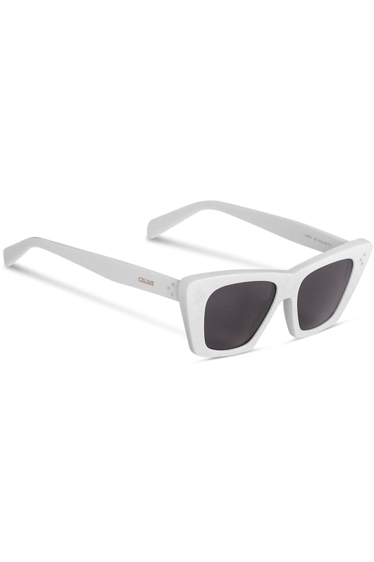 CELINE ACCESSORIES WHITE S187 CAT EYE SUNGLASSES | IVORY SMOKE
