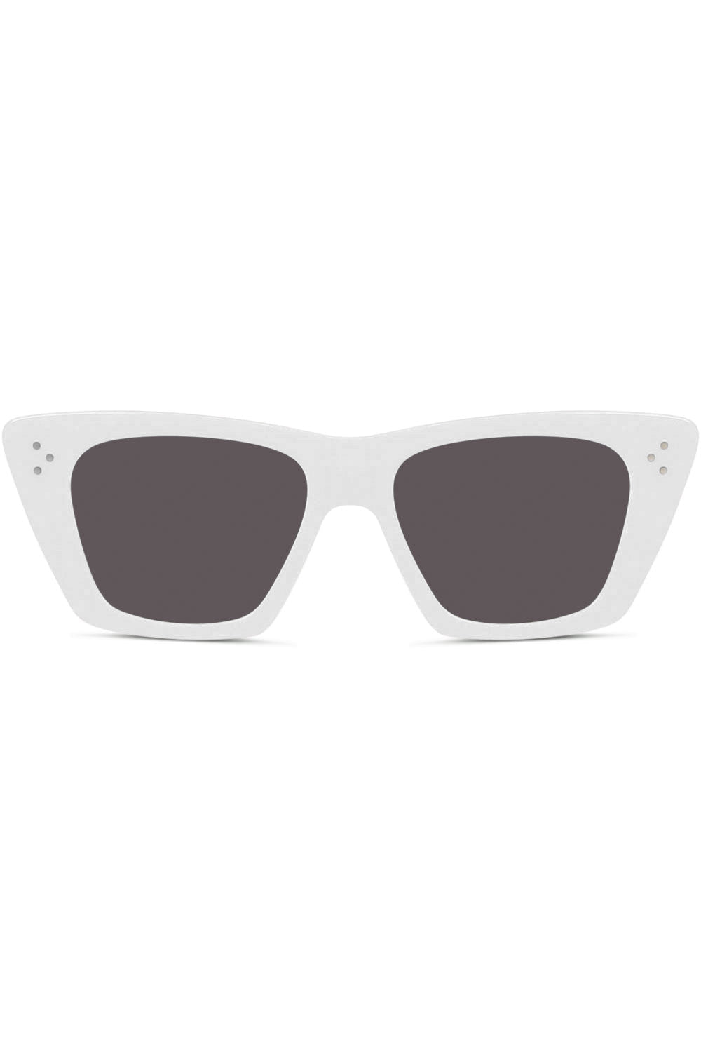 CELINE ACCESSORIES WHITE S187 CAT EYE SUNGLASSES | IVORY SMOKE