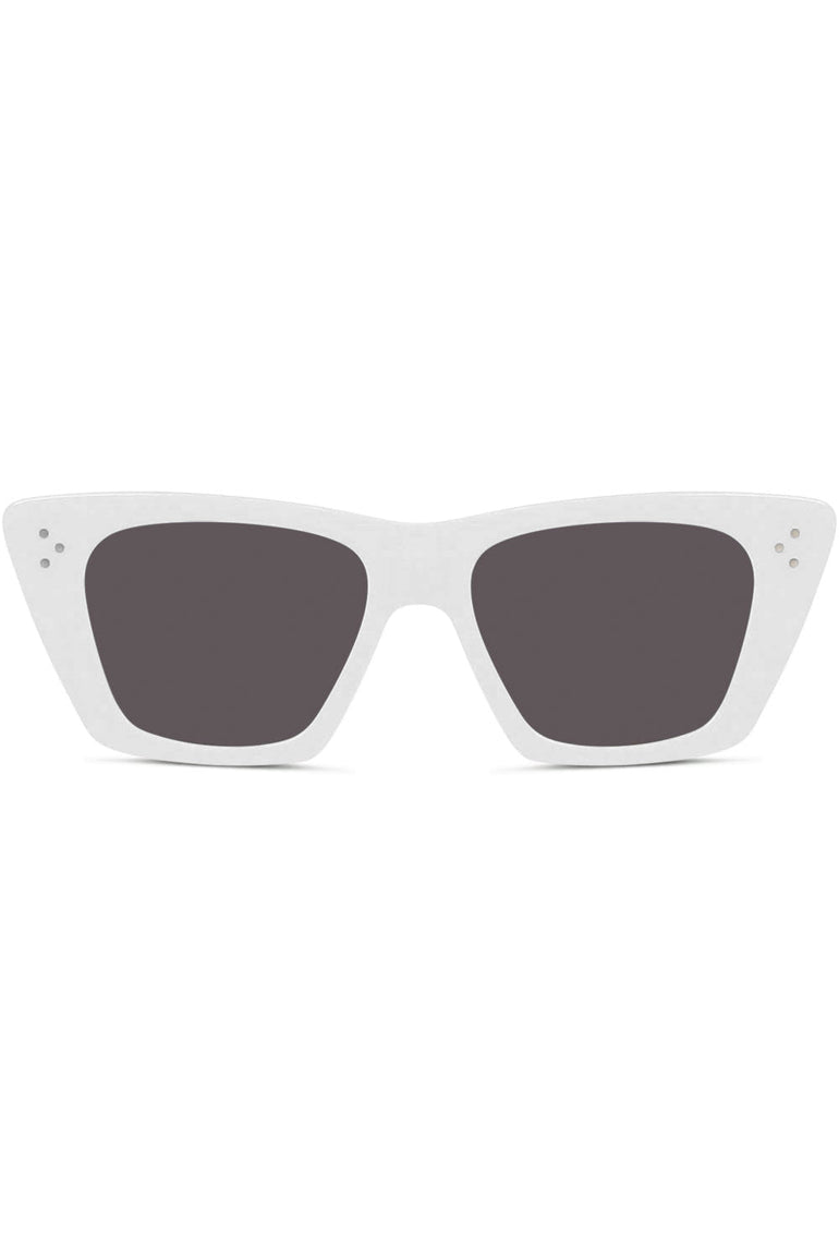 CELINE ACCESSORIES WHITE S187 CAT EYE SUNGLASSES | IVORY SMOKE