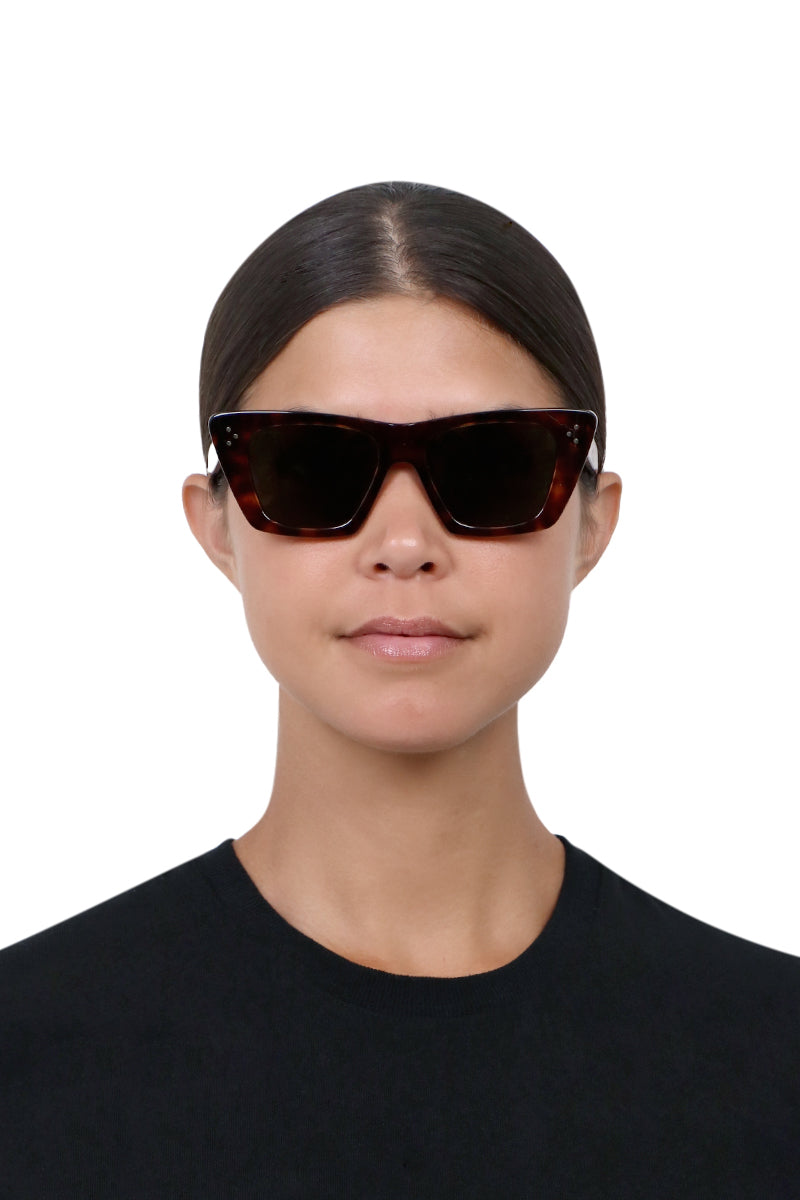 CELINE ACCESSORIES BROWN S213 SUNGLASSES | SHINY HAVANA/GREY