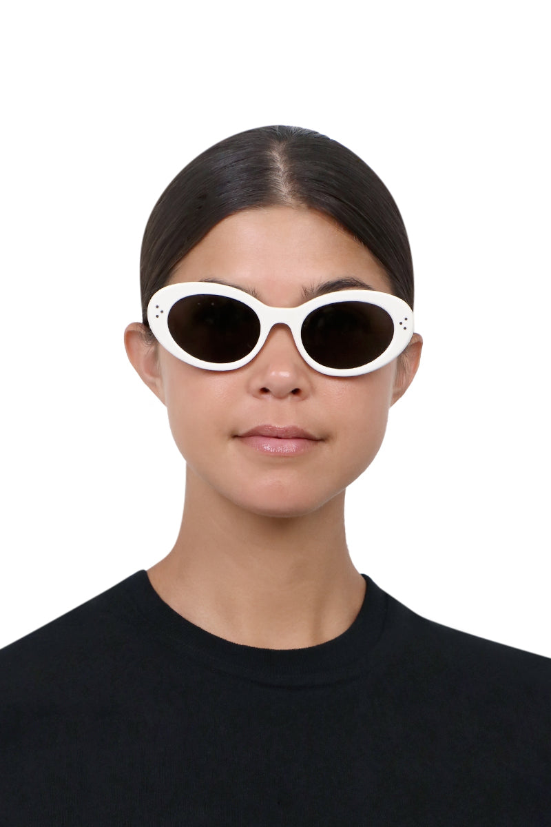CELINE SUNGLASSES WHITE CAT EYE S193 SUNGLASSES | IVORY SMOKE
