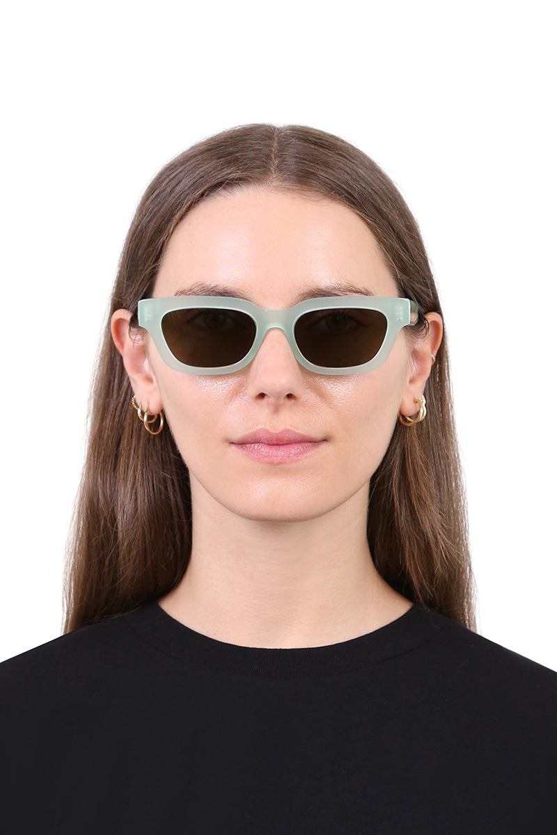 CELINE SUNGLASSES GREEN RECTANGLE S192 SUNGLASSES | GREEN BROWN