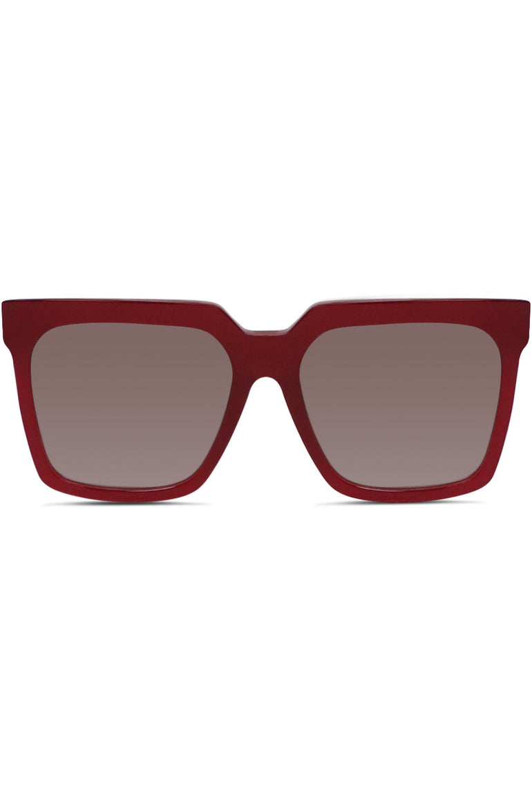 CELINE SUNGLASSES MULTI RECTANGLE SUNGLASSES | BURGUNDY/BLACK