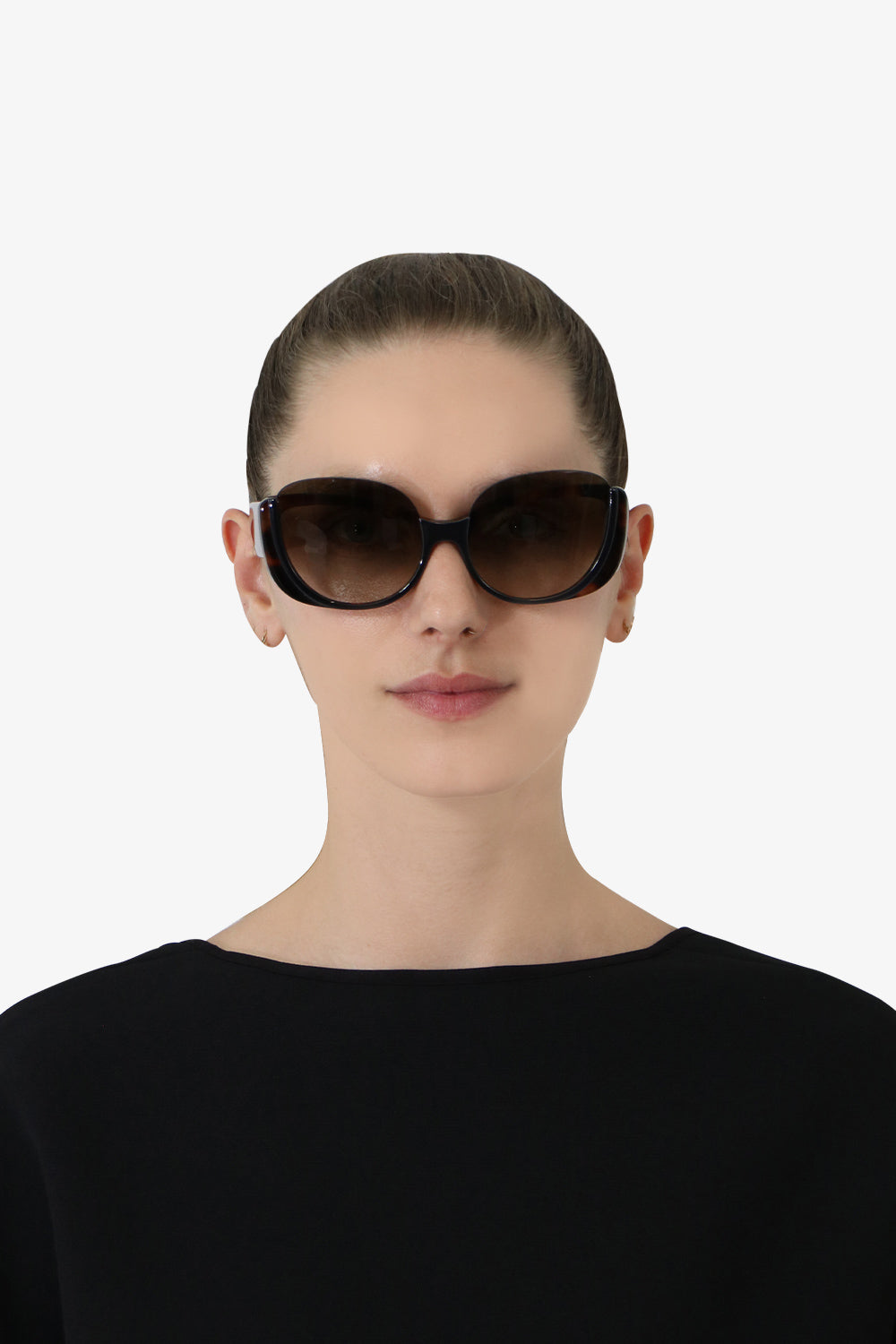 CHLOE ACCESSORIES BLACK CAYLA BUTTERFLY SUNGLASSES BLACK HAVANA