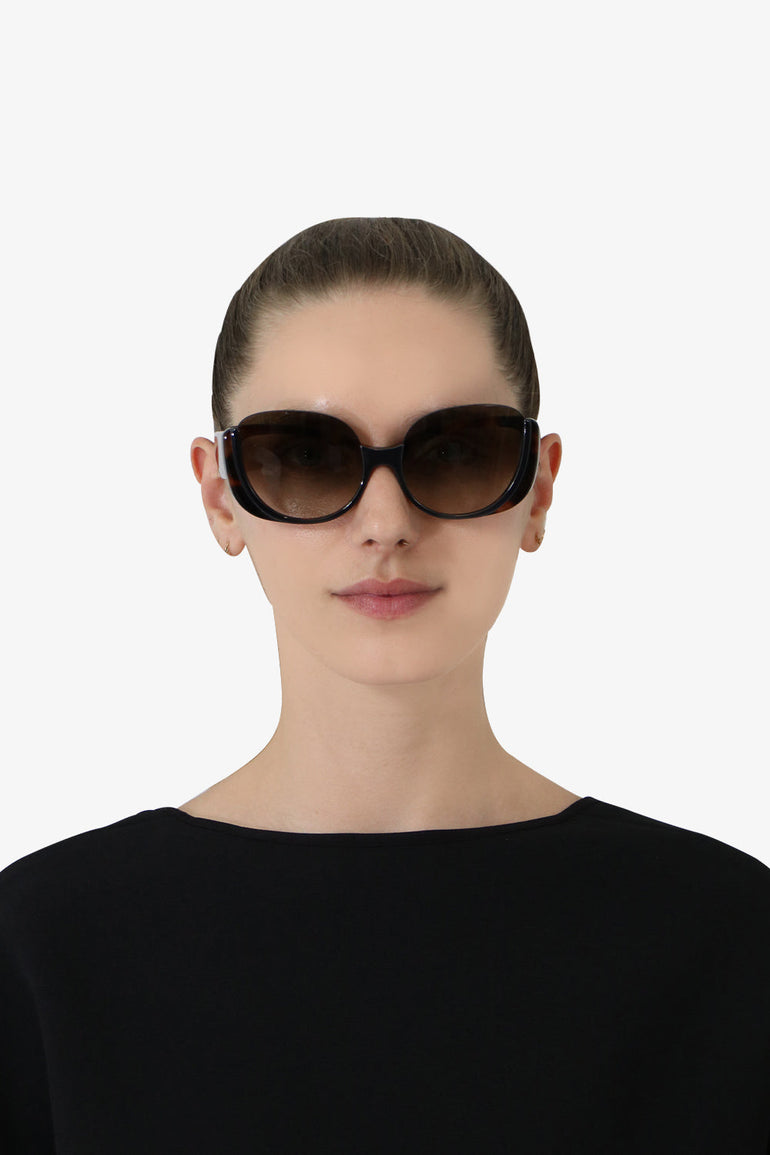 CHLOE ACCESSORIES BLACK CAYLA BUTTERFLY SUNGLASSES BLACK HAVANA