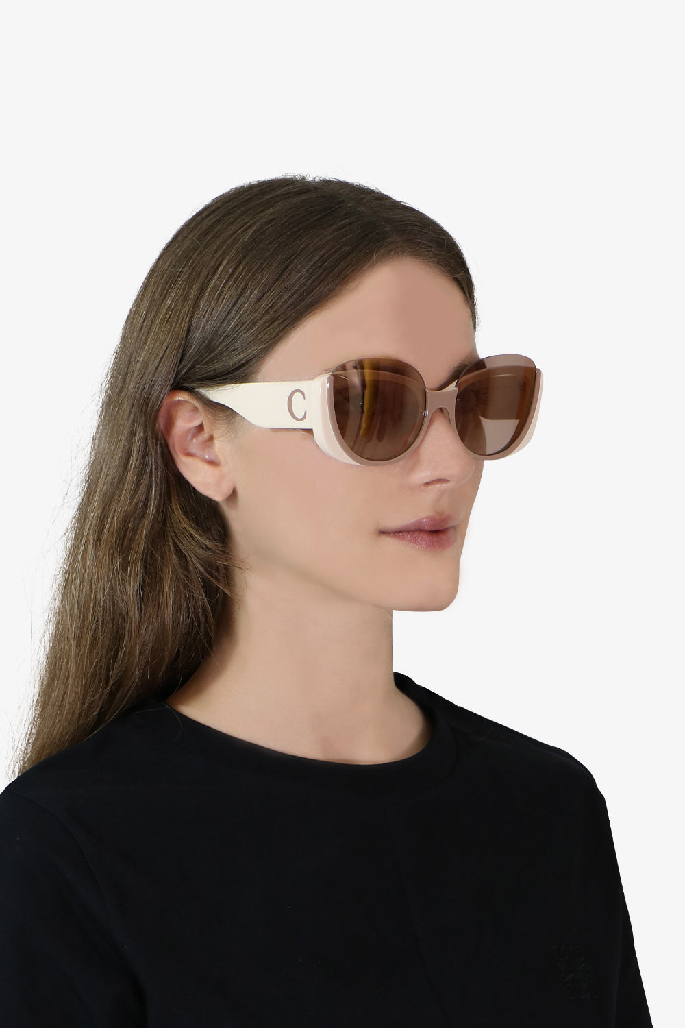 CHLOE ACCESSORIES CAYLA BUTTERFLY SUNGLASSES IVORY