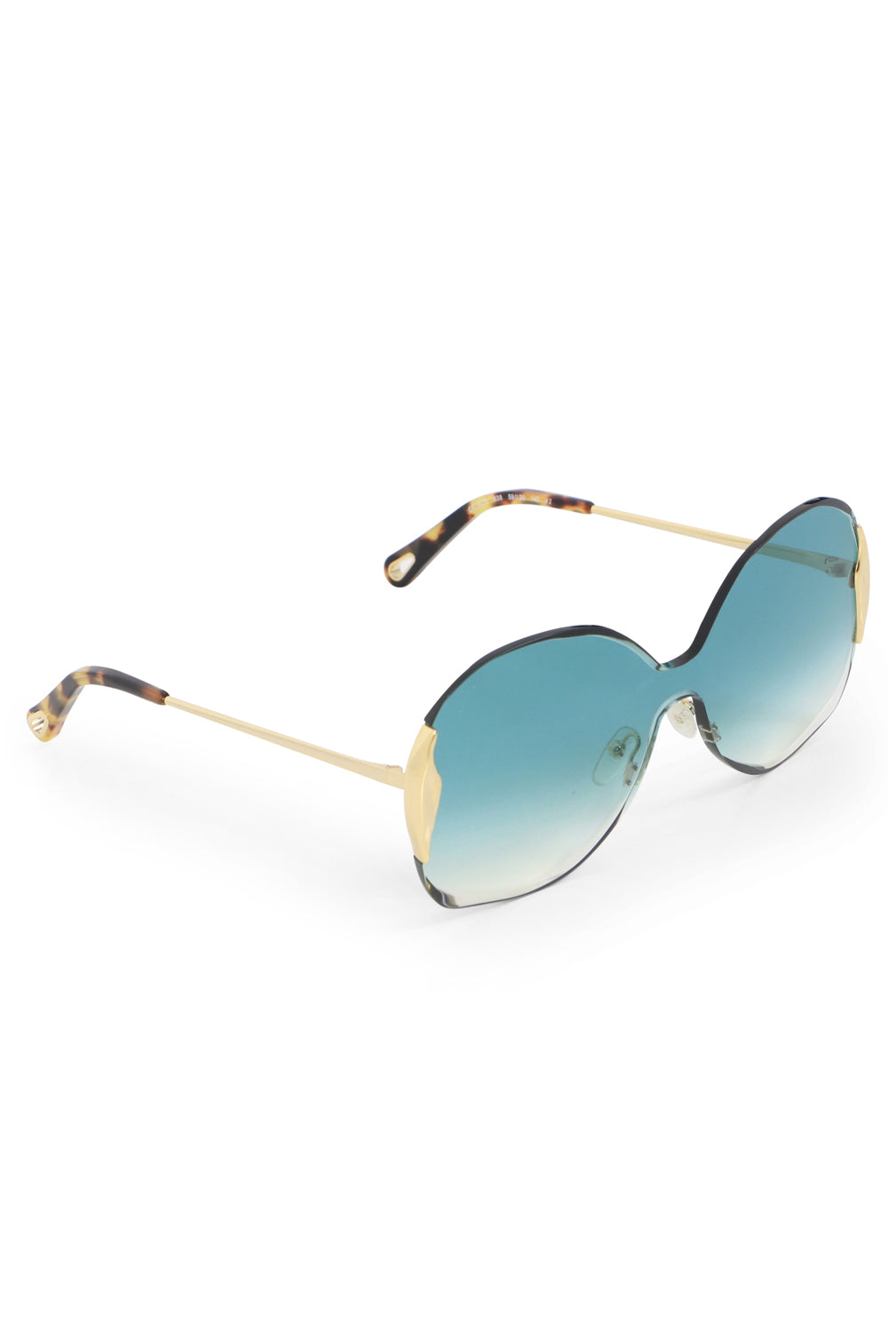 CHLOE Accessories BLUE CURTIS METAL SUNGLASSES GOLD/BLUE