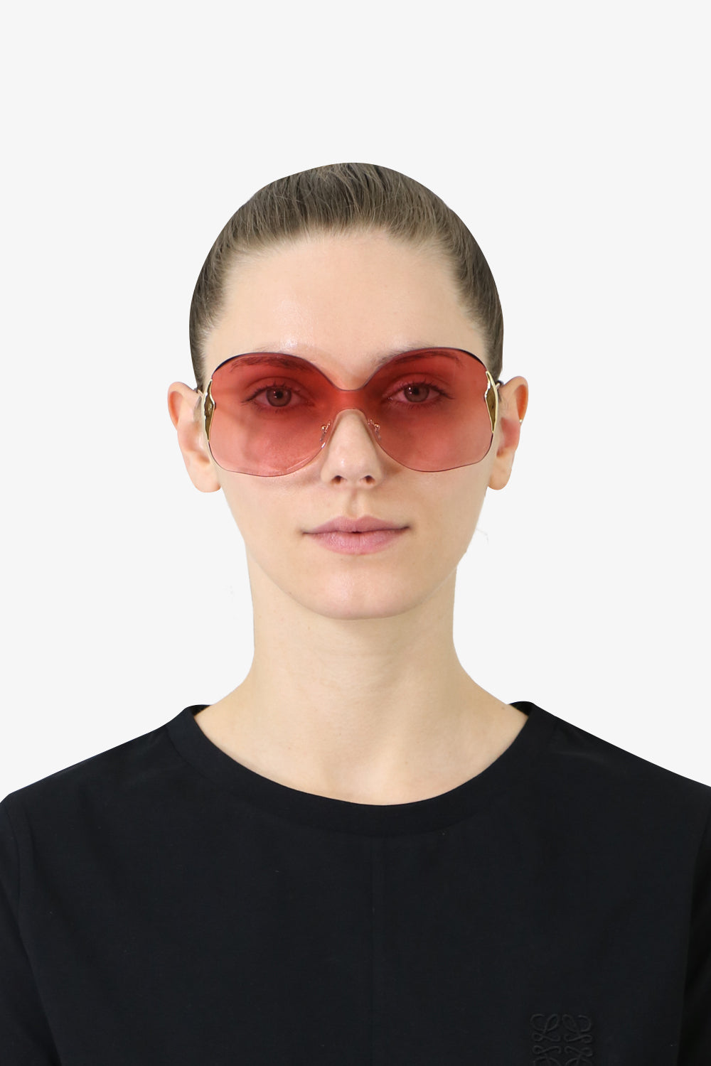 CHLOE ACCESSORIES GOLD CURTIS METAL SUNGLASSES GOLD/PINK