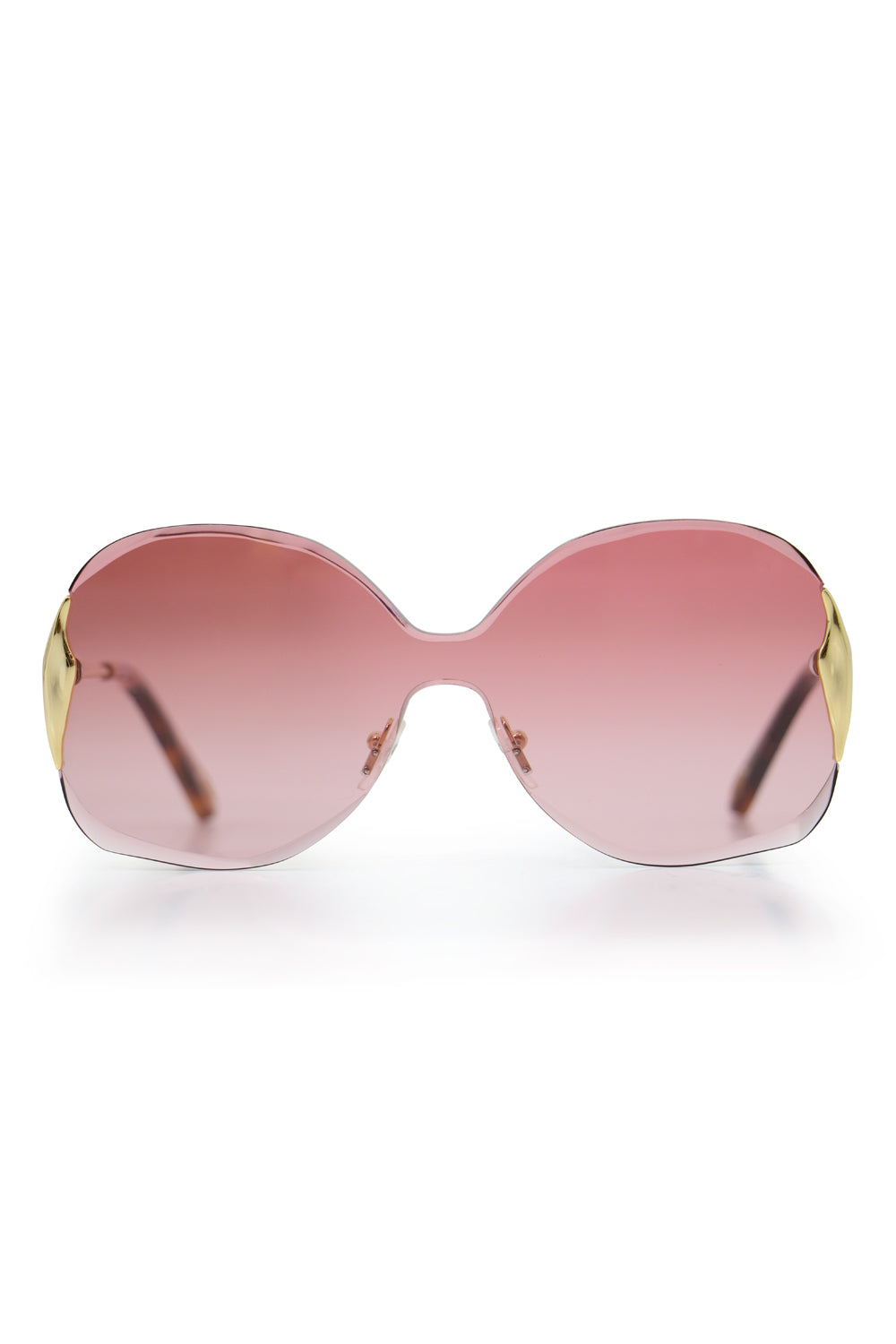 CHLOE ACCESSORIES GOLD CURTIS METAL SUNGLASSES GOLD/PINK