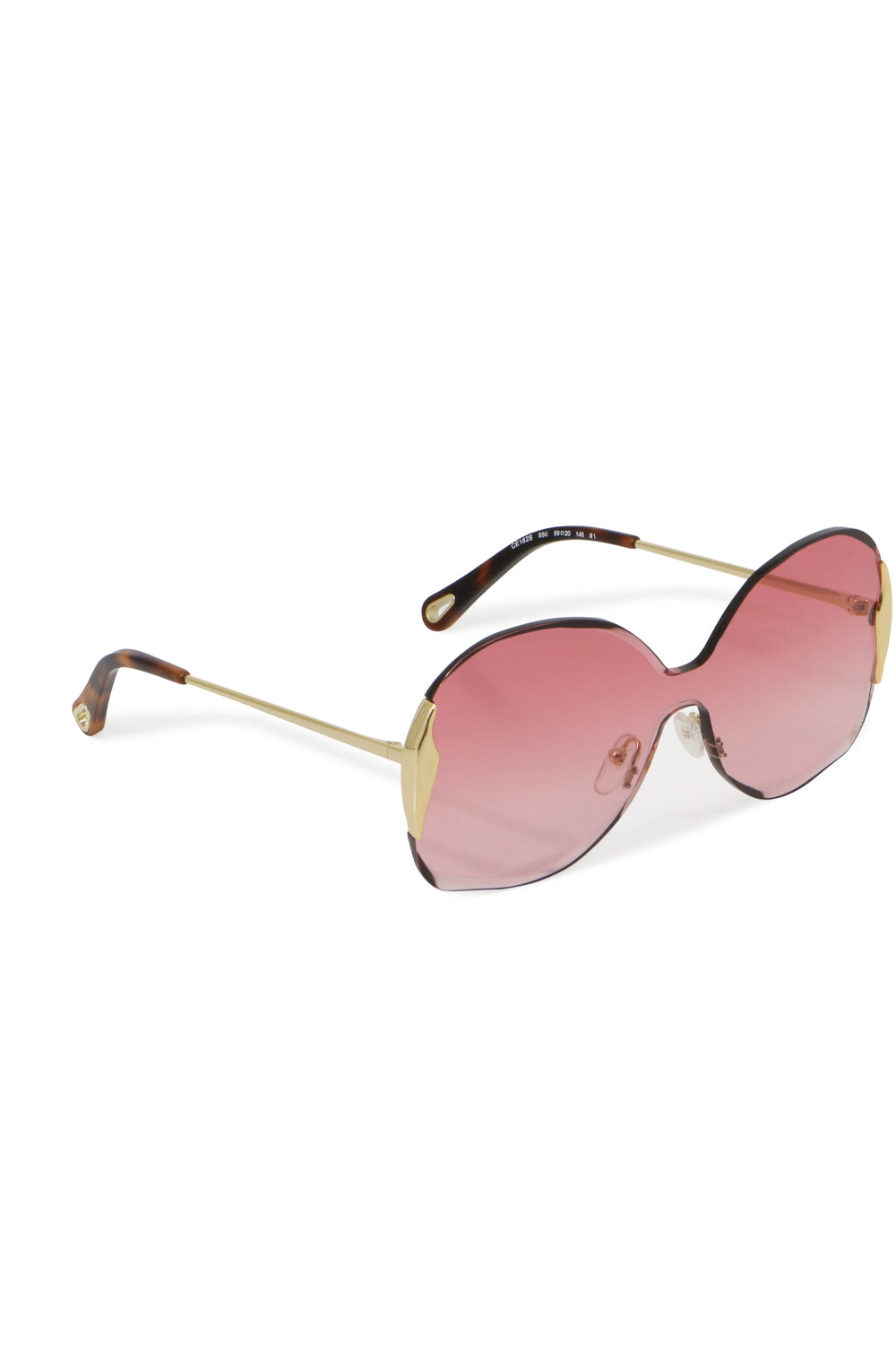 CHLOE ACCESSORIES GOLD CURTIS METAL SUNGLASSES GOLD/PINK