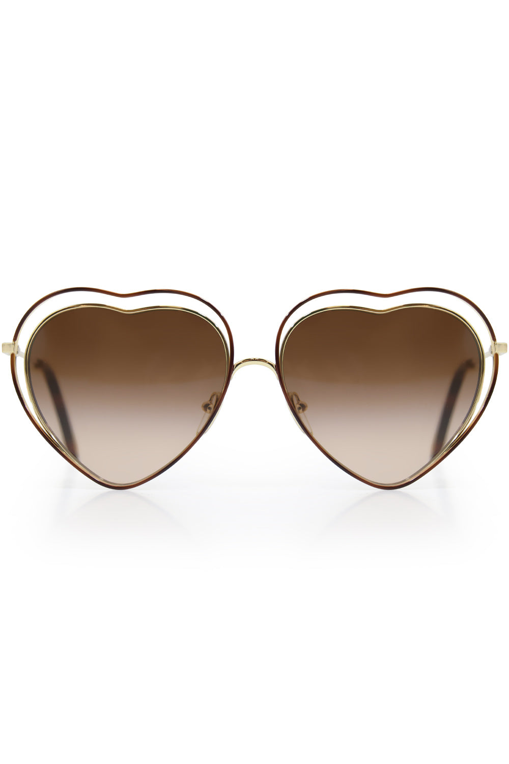 CHLOE Accessories BROWN POPPY HEART SUNGLASSES HAVANA BROWN