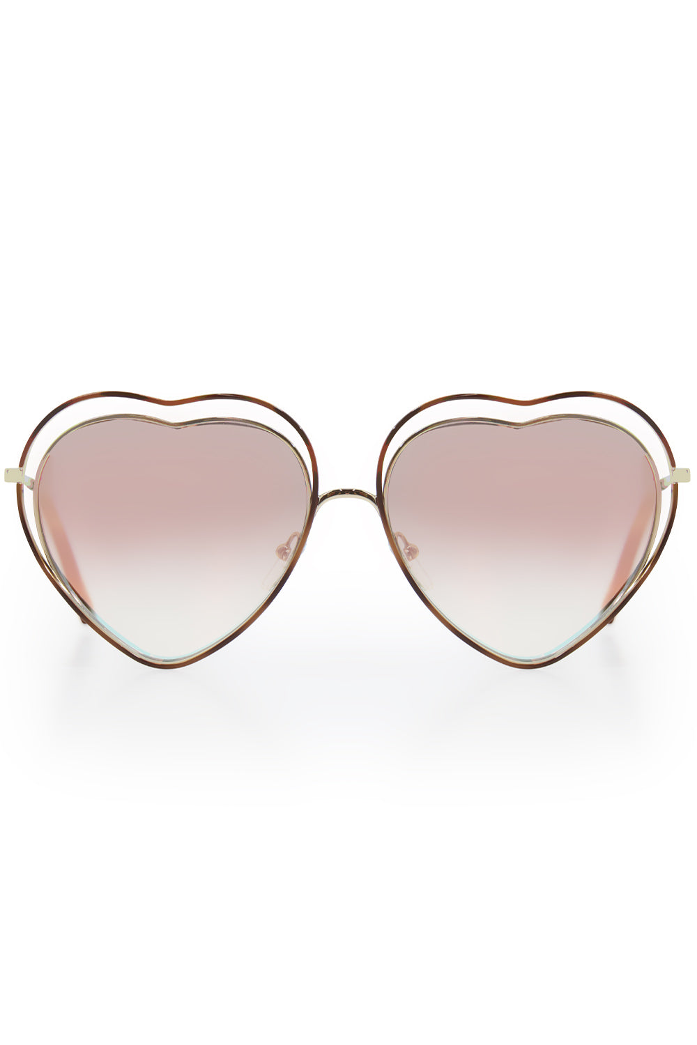 CHLOE Accessories MULTI POPPY HEART SUNGLASSES HAVANA PEACH