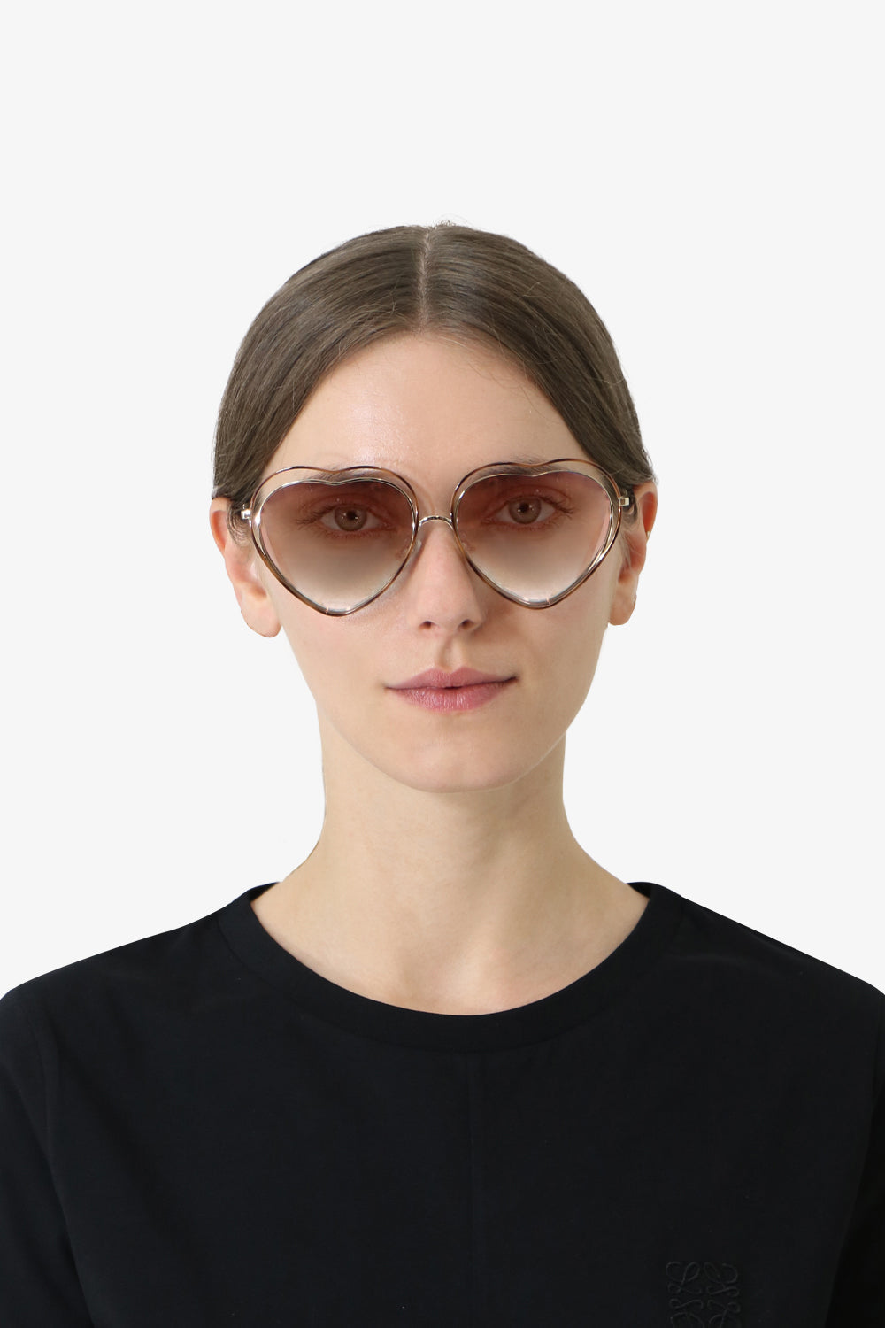 CHLOE Accessories MULTI POPPY HEART SUNGLASSES HAVANA PEACH
