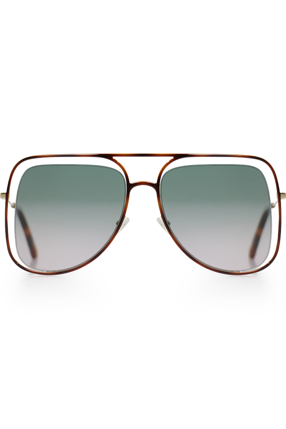 CHLOE ACCESSORIES MULTI POPPY METAL SUNGLASSES HAVANA/GREEN