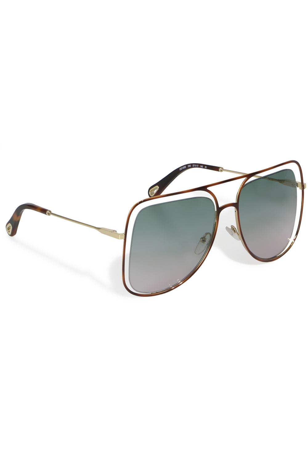 CHLOE ACCESSORIES MULTI POPPY METAL SUNGLASSES HAVANA/GREEN