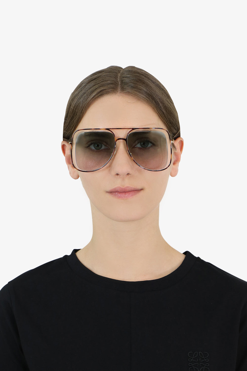 CHLOE ACCESSORIES MULTI POPPY METAL SUNGLASSES HAVANA/GREEN
