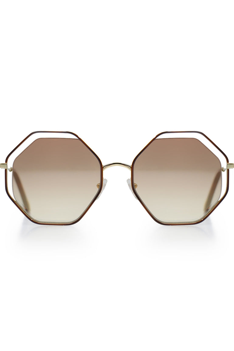 CHLOE ACCESSORIES MULTI POPPY METAL SUNGLASSES HAVANA/ROSE