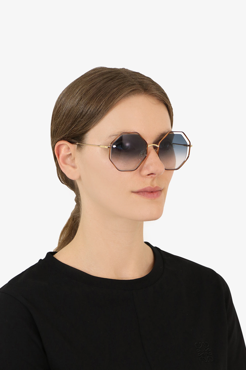 CHLOE ACCESSORIES MULTI POPPY PETITE SUNGLASSES HAVANA/PETROL