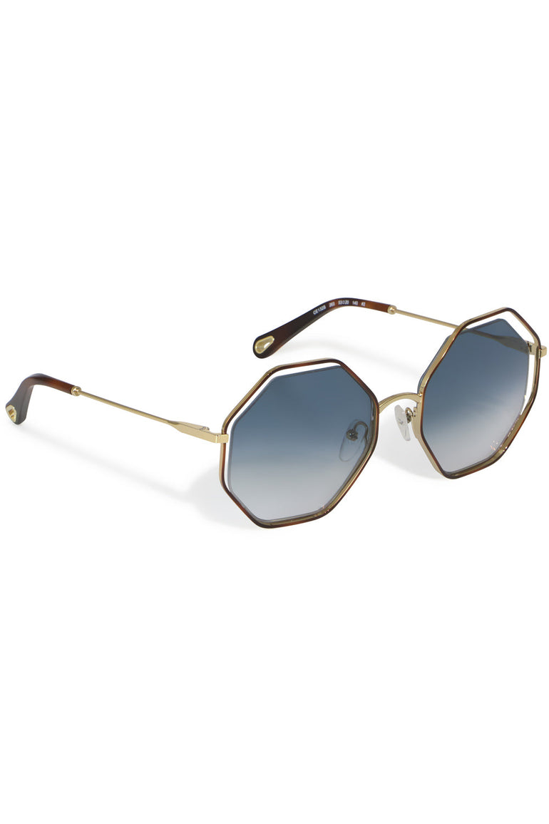 CHLOE ACCESSORIES MULTI POPPY PETITE SUNGLASSES HAVANA/PETROL
