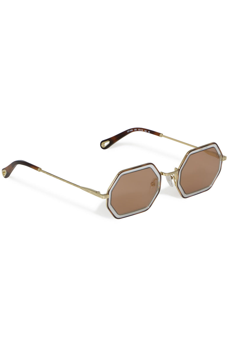 CHLOE ACCESSORIES MULTI TALLY METAL SUNGLASSES HAVANA/BRONZE