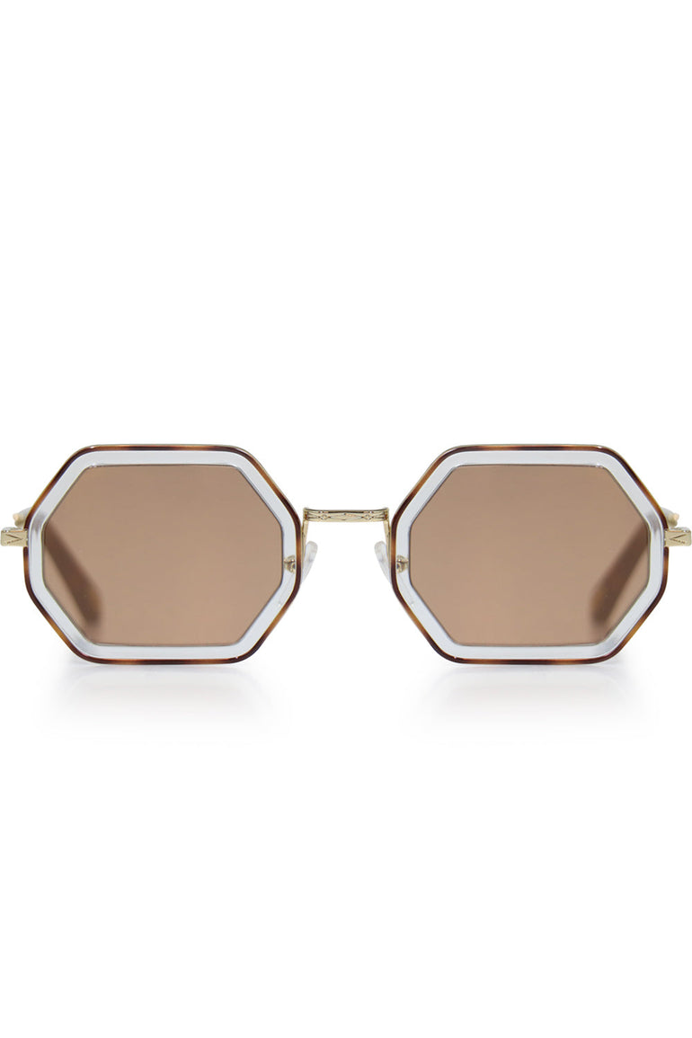 CHLOE ACCESSORIES MULTI TALLY METAL SUNGLASSES HAVANA/BRONZE