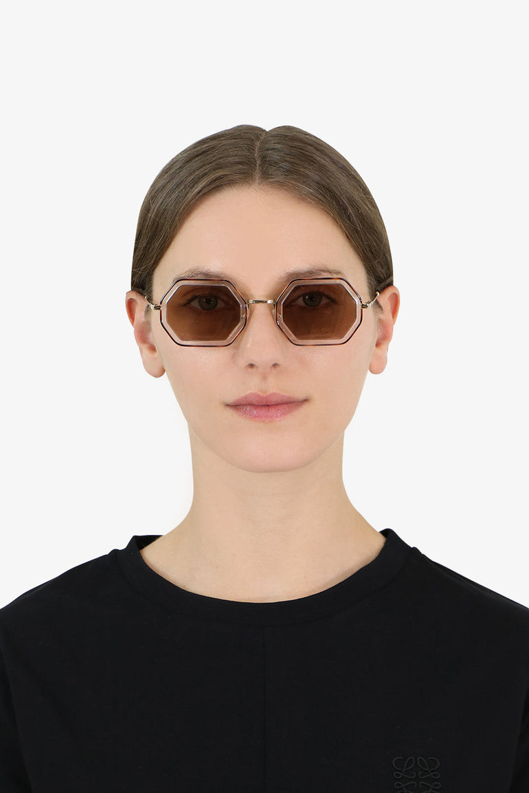 CHLOE ACCESSORIES MULTI TALLY METAL SUNGLASSES HAVANA/BRONZE