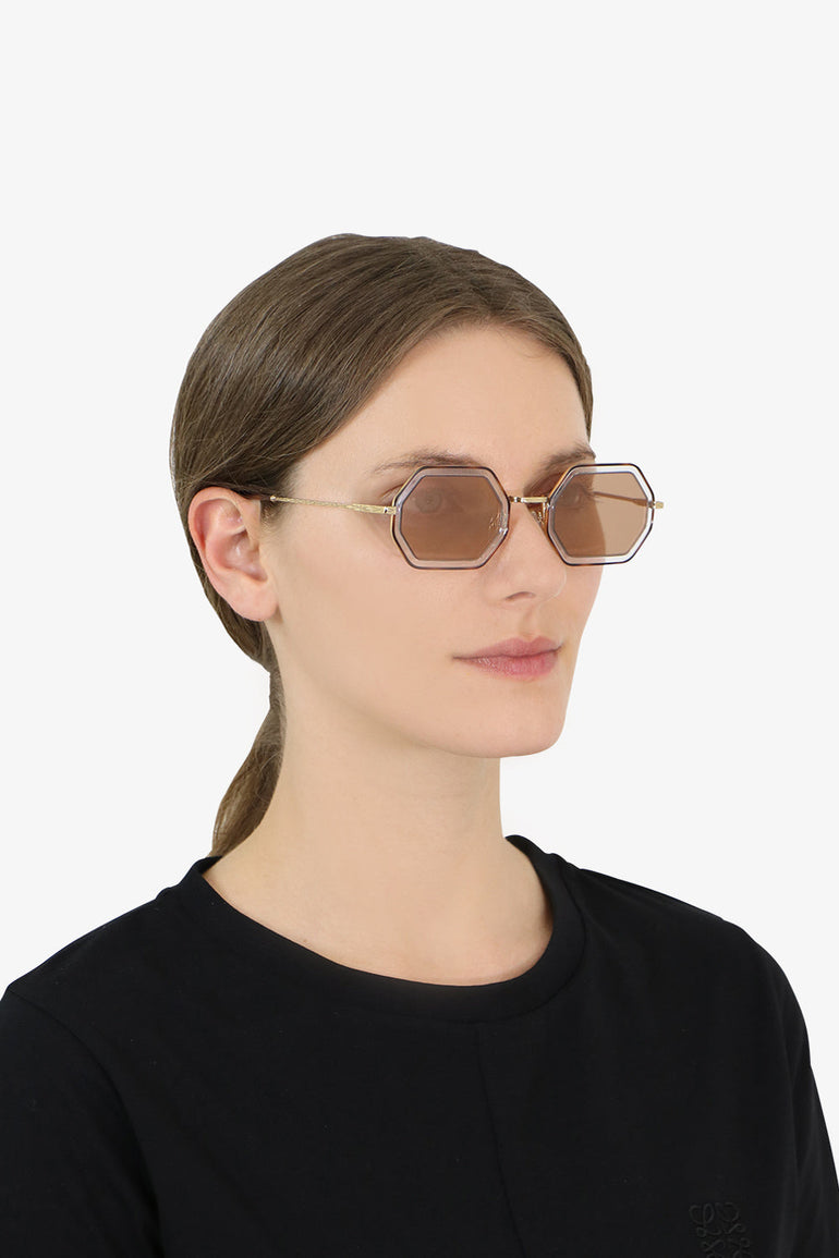 CHLOE ACCESSORIES MULTI TALLY METAL SUNGLASSES HAVANA/BRONZE