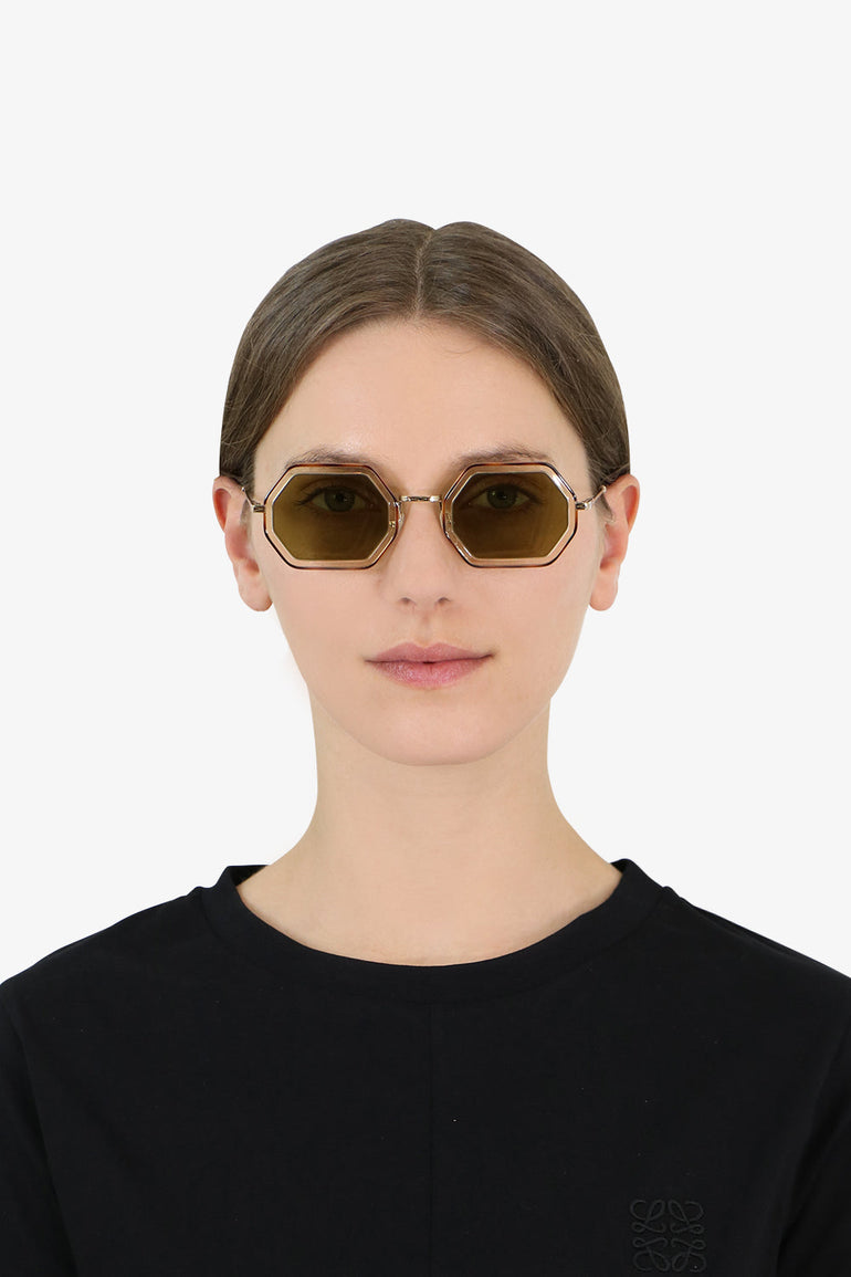 CHLOE ACCESSORIES KHAKI TALLY METAL SUNGLASSES HAVANA/KHAKI