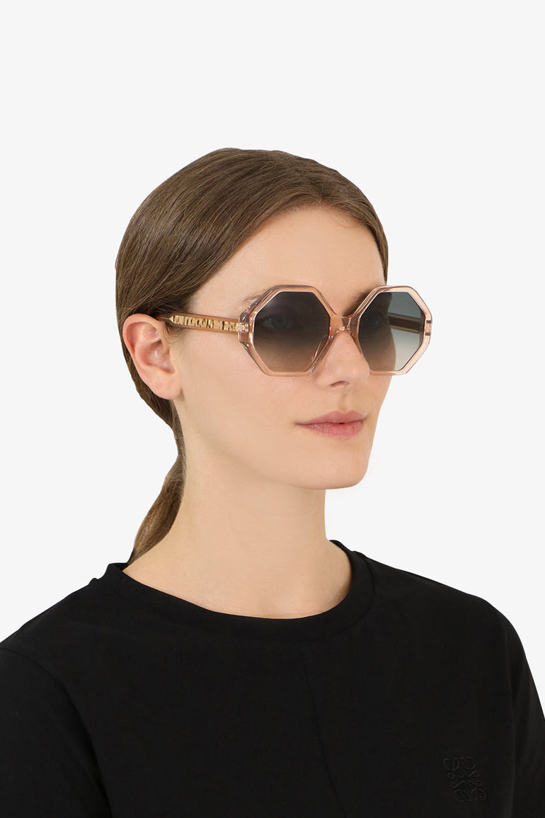 CHLOE ACCESSORIES PINK WILLOW BIO ACETATE SUNGLASSES PEACH