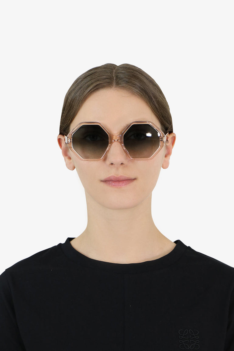 CHLOE ACCESSORIES PINK WILLOW BIO ACETATE SUNGLASSES PEACH