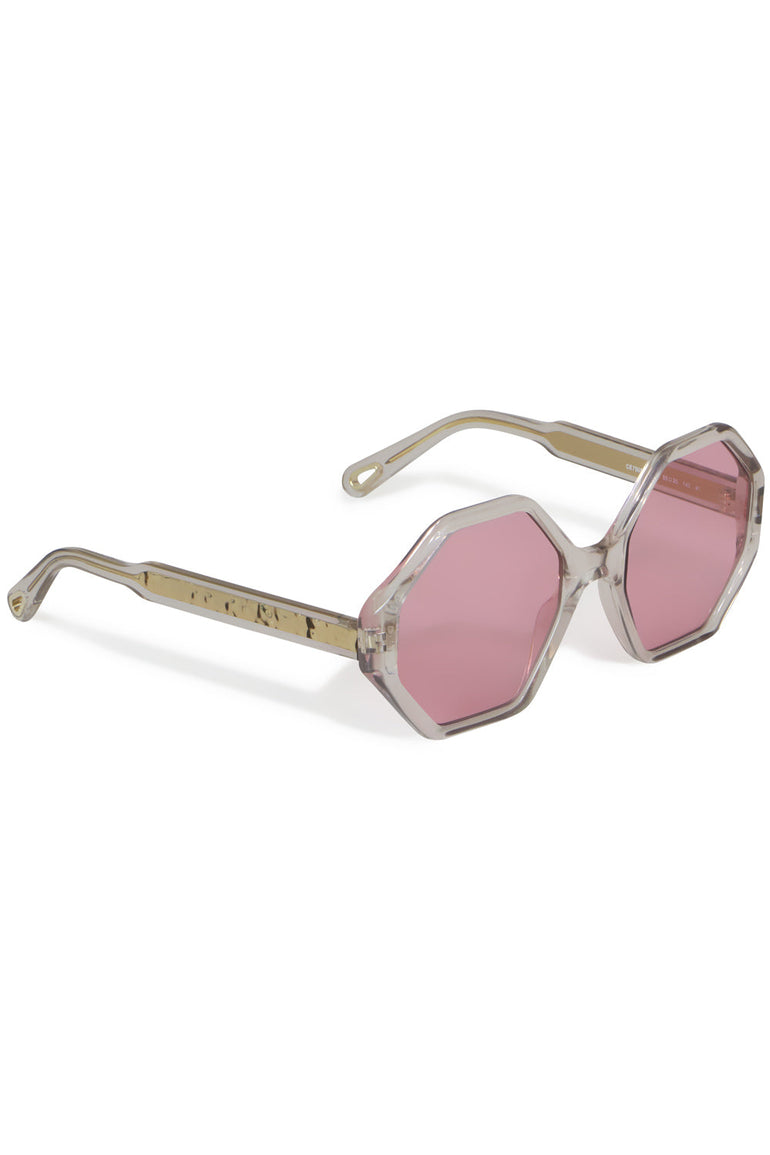 CHLOE ACCESSORIES PINK WILLOW BIO ACETATE SUNGLASSES PINK