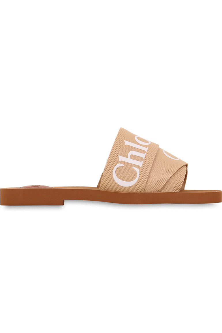 CHLOÉ WOODY LOGO SLIDE SOFT TAN NEW SEASON ONLINE PARLOUR X SYDNEY 