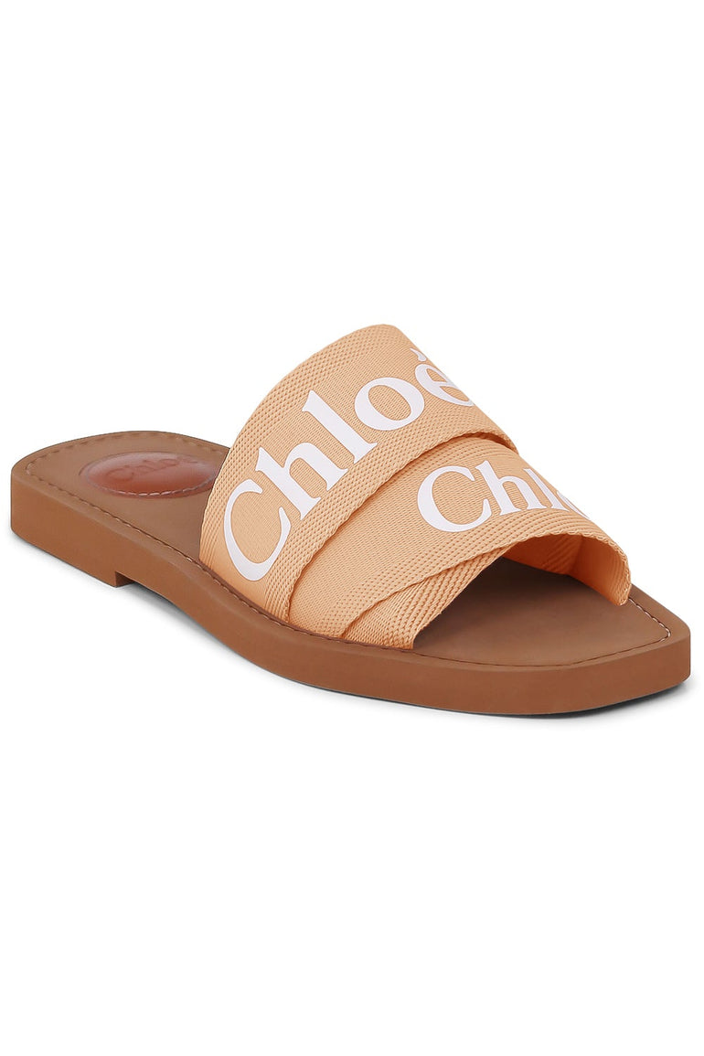 CHLOÉ WOODY LOGO SLIDE SOFT TAN NEW SEASON ONLINE PARLOUR X SYDNEY 