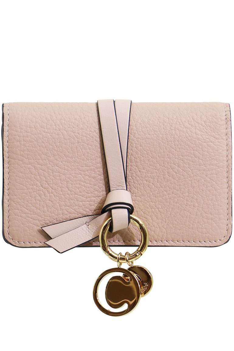 CHLOE BAGS BEIGE ALPHABET CARDHOLDER BLUSH NUDE