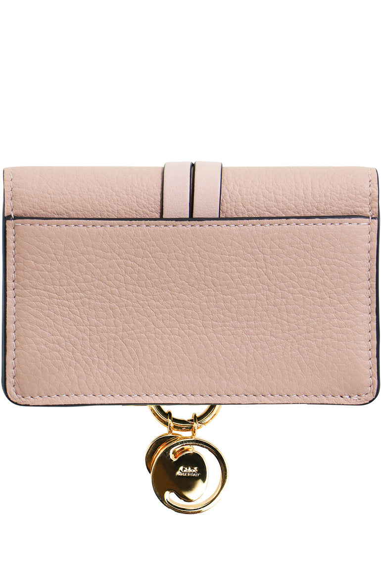 CHLOE BAGS BEIGE ALPHABET CARDHOLDER BLUSH NUDE