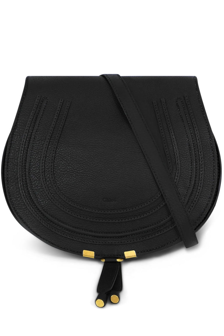 CHLOE Medium Marcie Calfskin Leather Satchel Bag Black